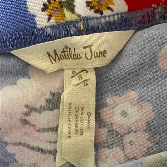 Matilda Jane periwinkle Floral Ruffle Shorties SZ 8 - Picture 3 of 4
